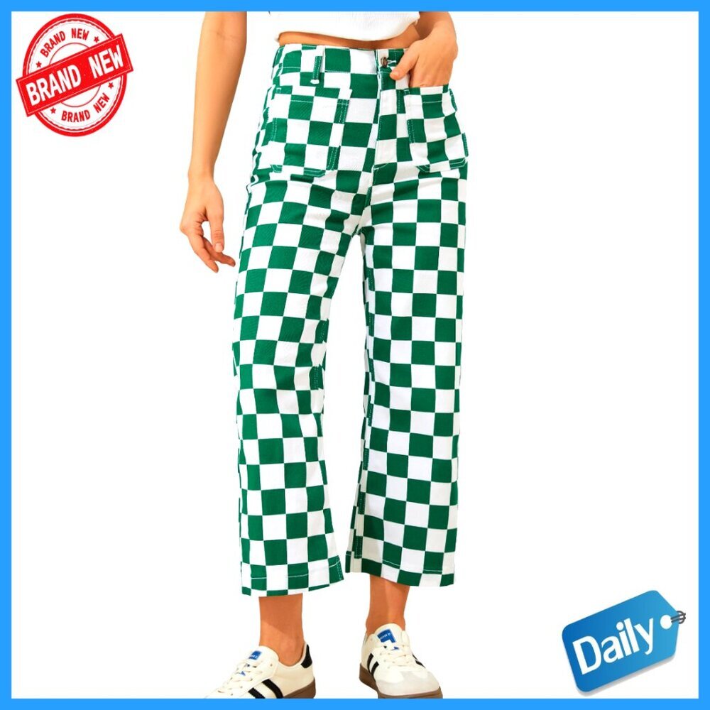 Cropped High Waisted Stretchy Straight Leg Jeans with Pockets